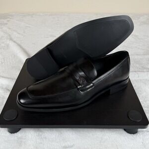 Calvin Klein Jimnon Almond Toe Slip‎ On Leather Loafers Men's 9.5 M Black New